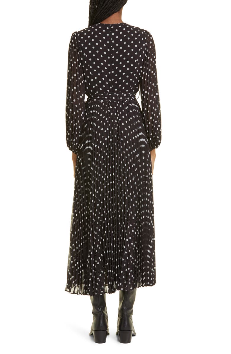 Zimmermann Polka Dot Long Sleeve Pleated Dress, Alternate, color, 