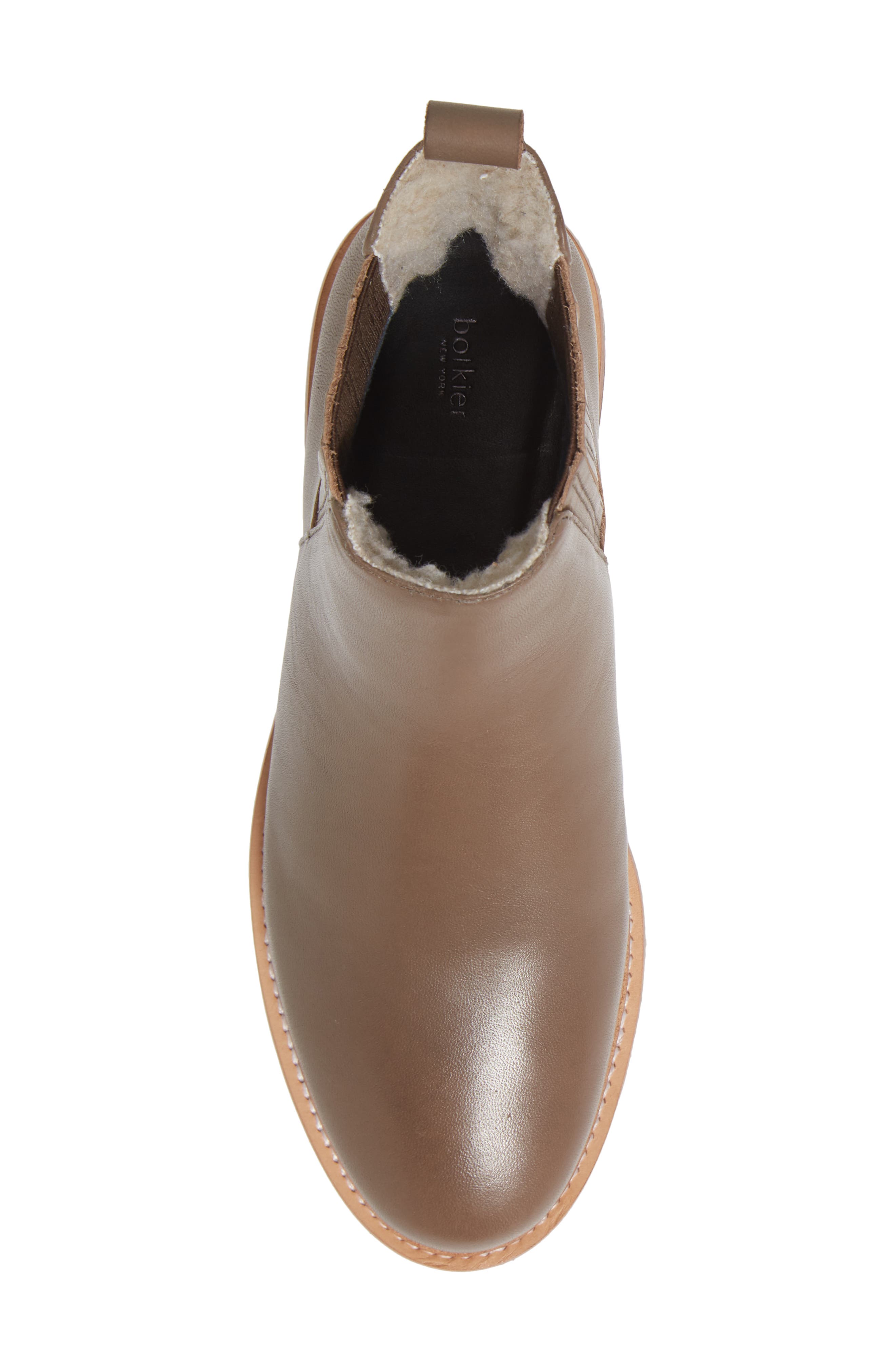 Chelsea Faux Shearling Lined Boot, Alternate, color, TRUFFLE LEATHER