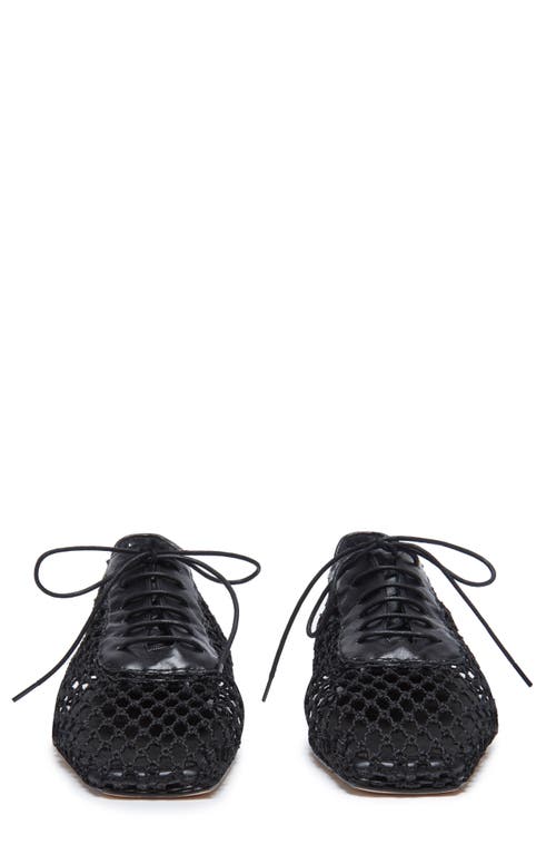 Andrea Gomez Antonia Woven Leather Oxford Flats In Black