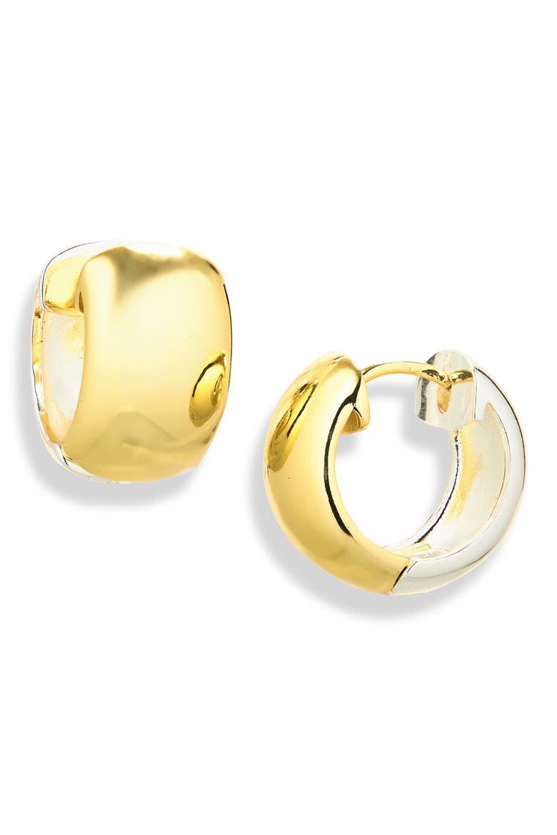 Two-Tone Wide Hoop Earrings, Main, color, GOLD/SILVER