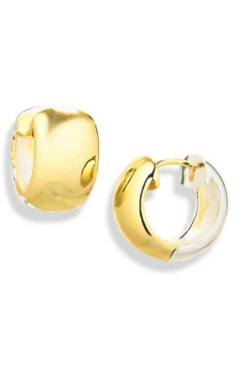 Two-Tone Wide Hoop Earrings