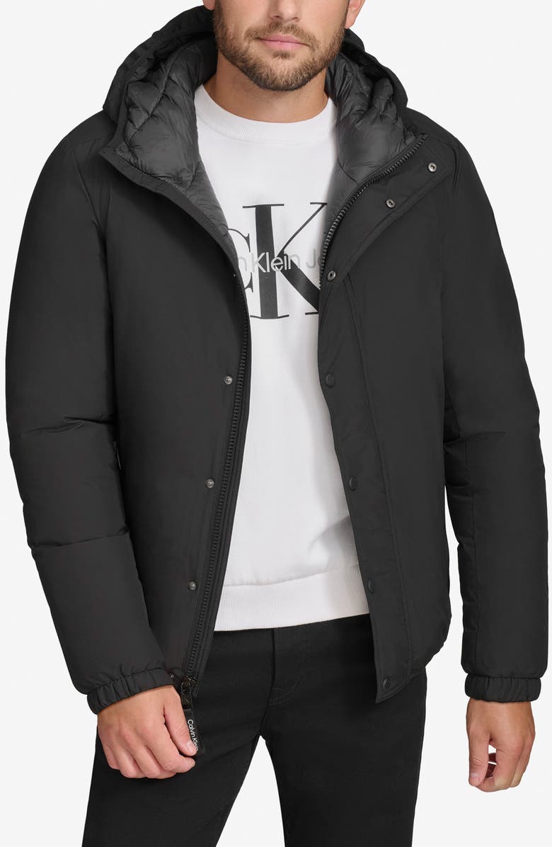 Calvin Klein Hooded Water Resistant Jacket, Main, color, 