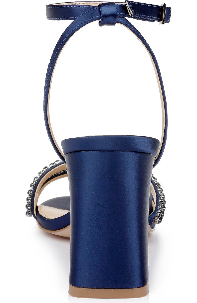 Jewel Badgley Mischka Rosa Ankle Strap Sandal, Alternate, color, Navy Satin