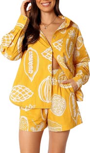 Petal & Pup Bonnie Cotton & Linen Button-Up Shirt & Shorts Set