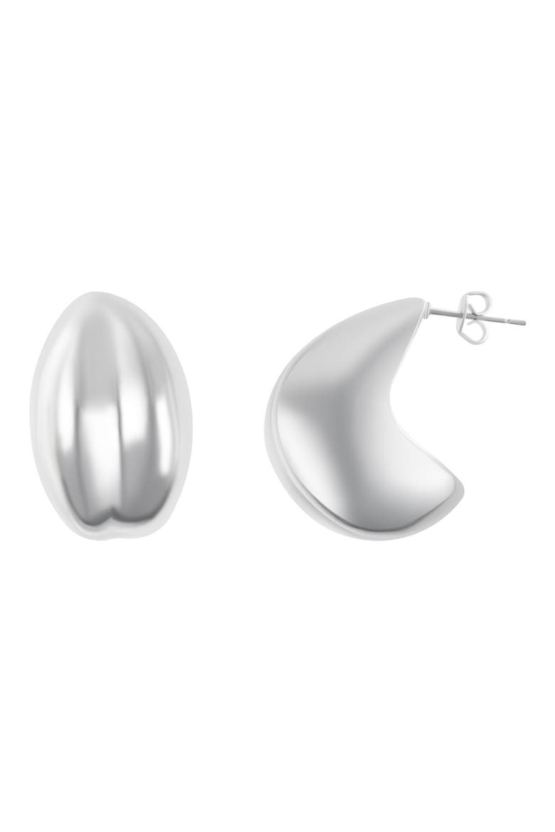 Puffy Hoop Earrings, Main, color, SILVER