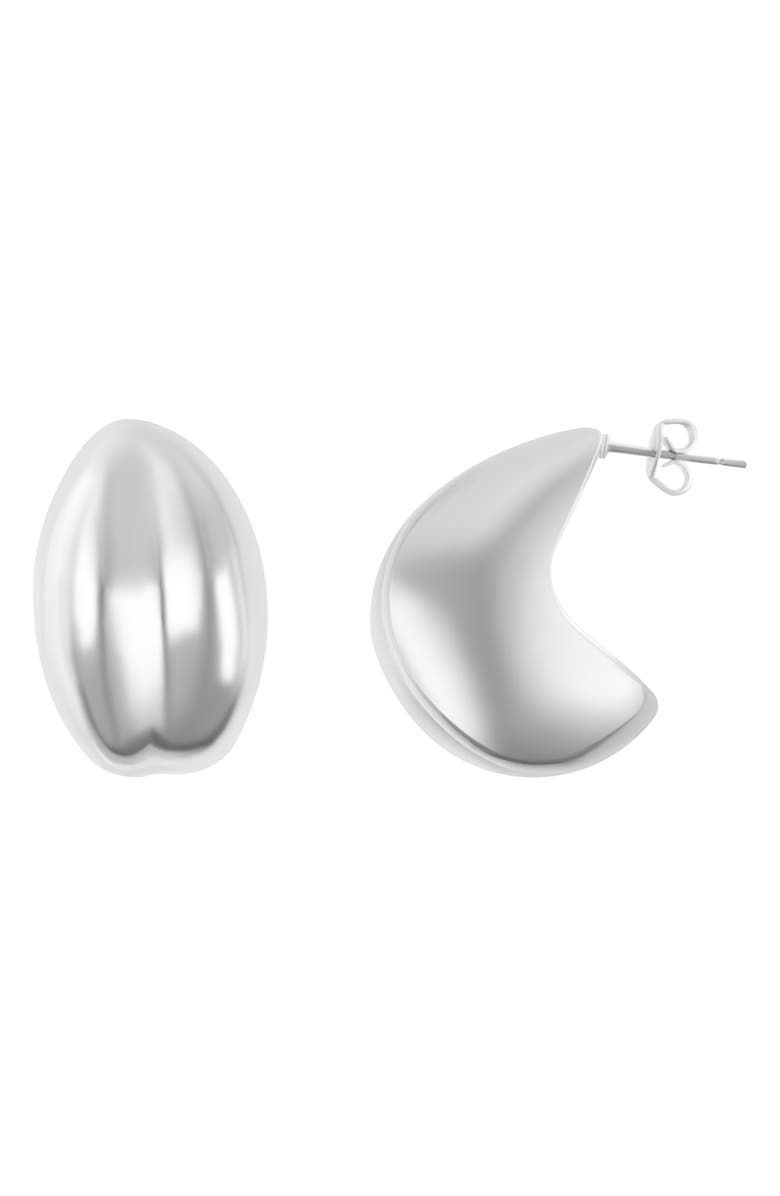 Adornia Puffy Hoop Earrings, Main, color, Silver