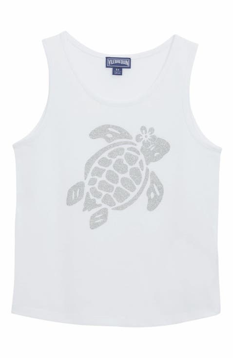 Kids' Turtle Glitter Cotton Tank Top