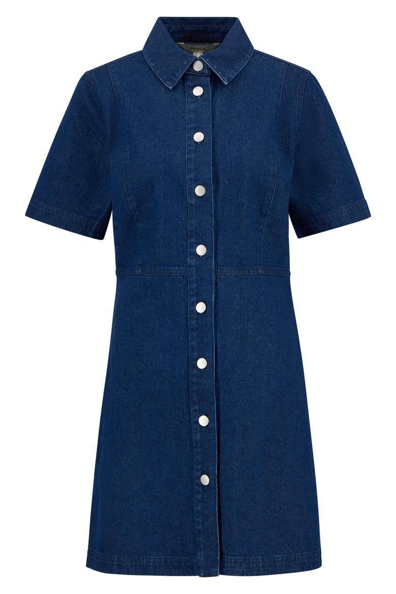 Maia Button-Up Denim Mini Shirtdress, Alternate, color, RINSE WASH