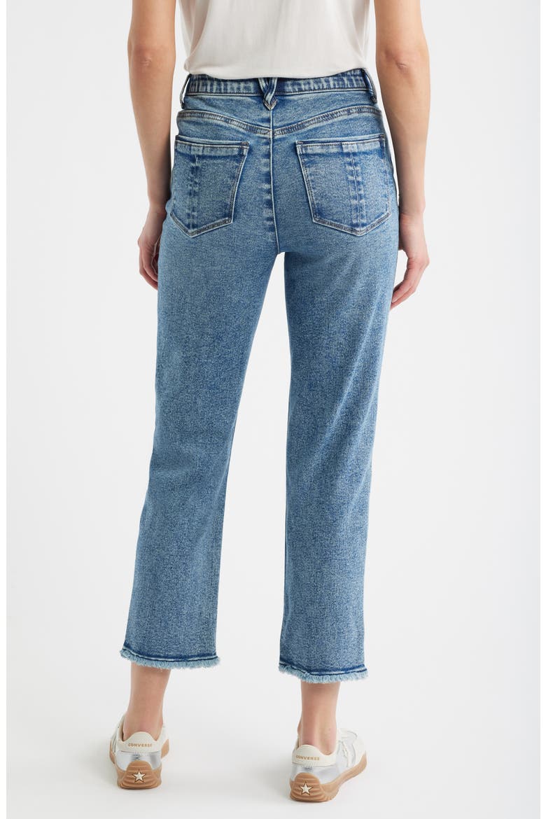 Twist Seam High Waist Ankle Jeans, Alternate, color, MID BLUE