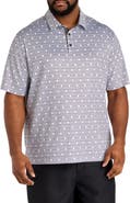 Reebok Big & Tall Contrast Diamond Print Polo Shirt