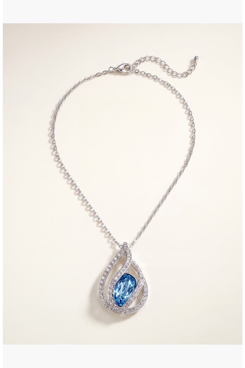 Crystal Orb Cage Pendant Necklace, Main, color, Blue