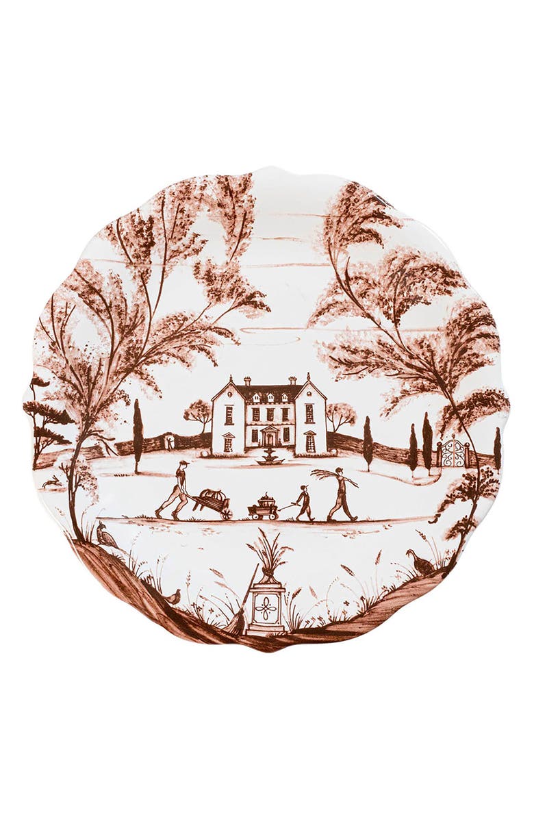 Juliska Country Estate Harvest Set of 4 Party Plates, Alternate, color, Sepia