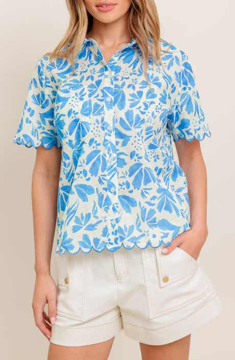 FLYING TOMATO Print Button-Up Shirt