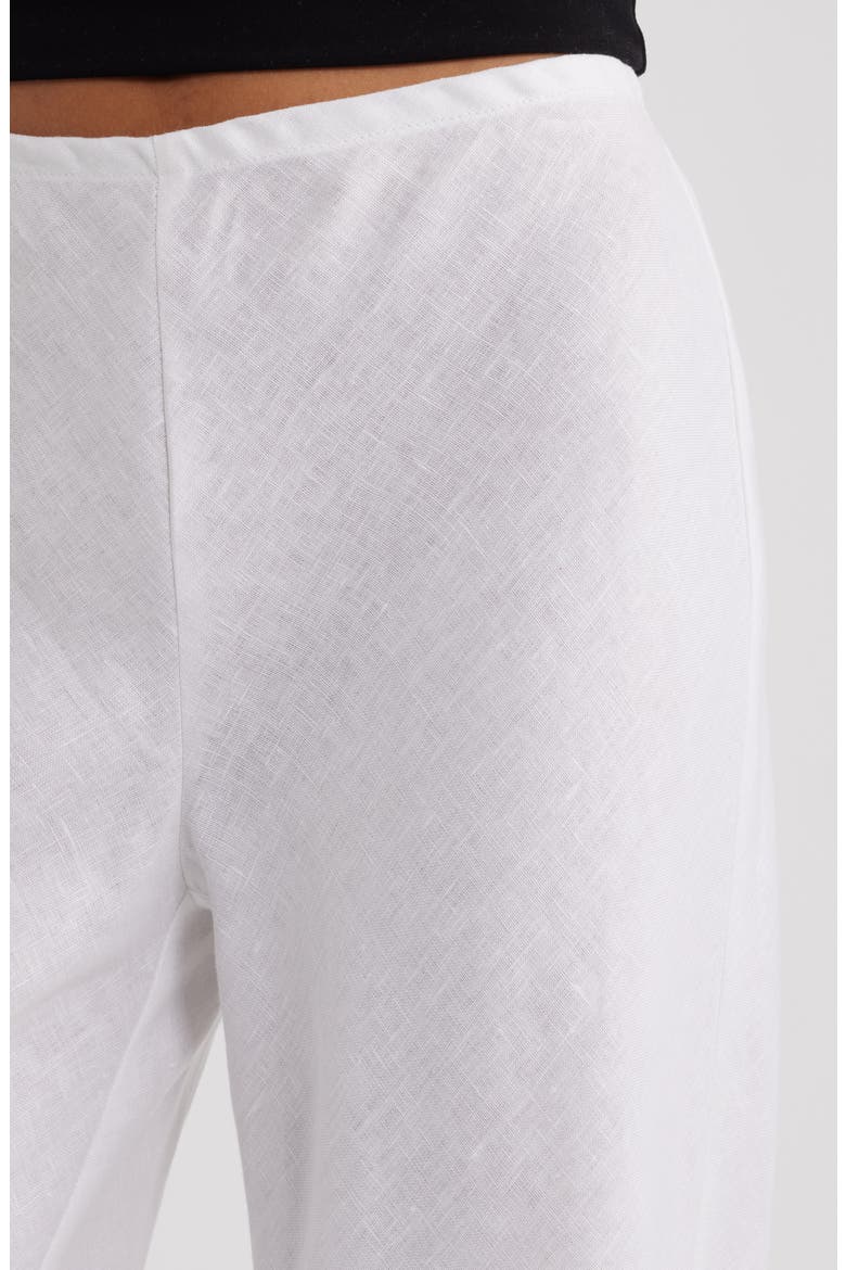 Gale High Waist Linen Pants, Alternate, color, WHITE
