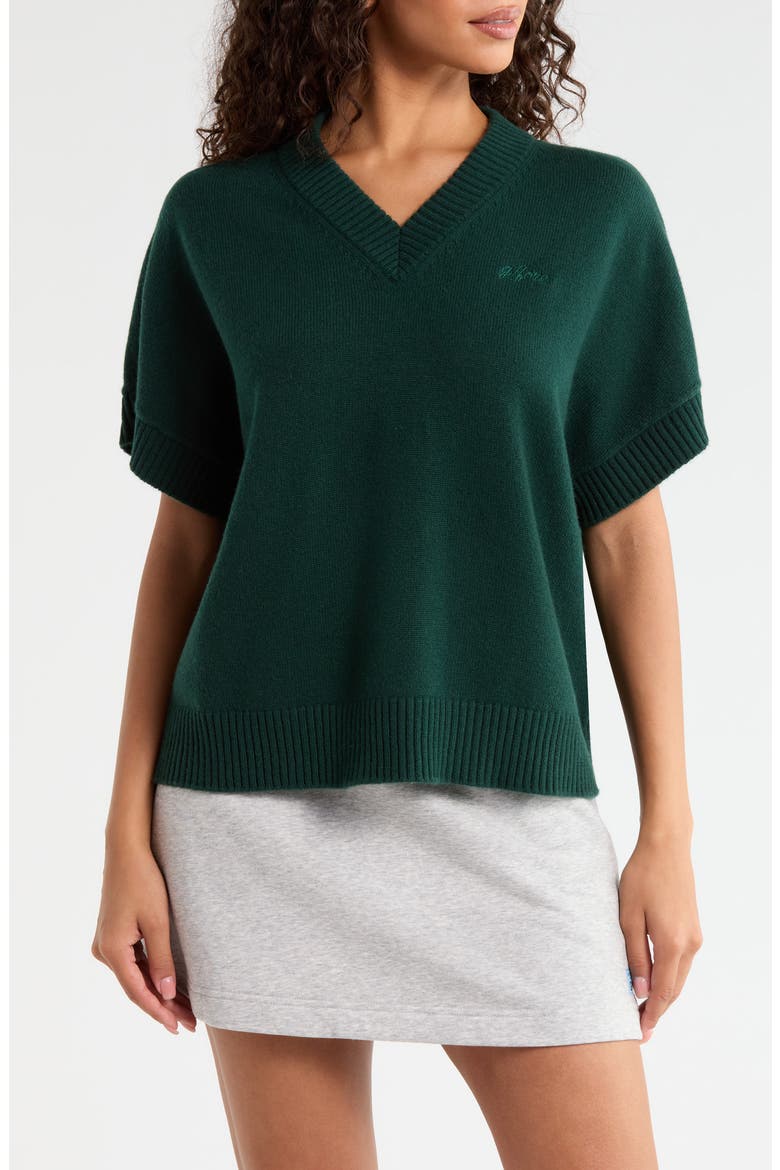 G Scribe Oversized Cashmere Sweater Vest, Alternate, color, PINE