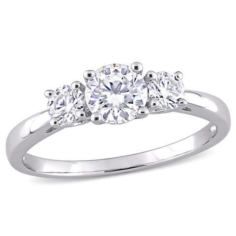 1CT DEW Moissanite 3-Stone Ring