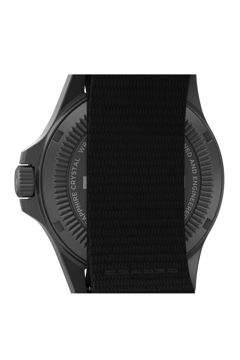 Expedition North Field Post Solar Webbing Strap Watch, 41mm, Alternate, color, BLACK