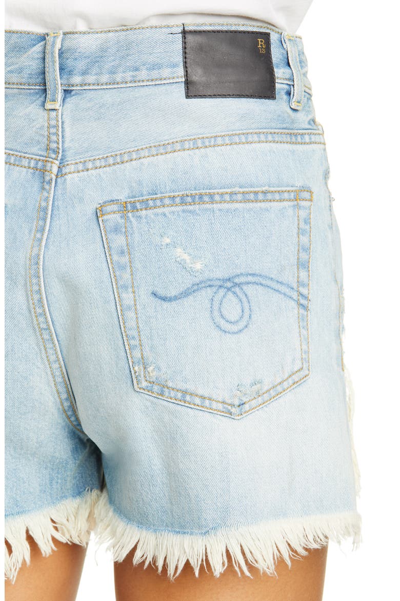Shredded Slouch Denim Shorts, Alternate, color, TILLY