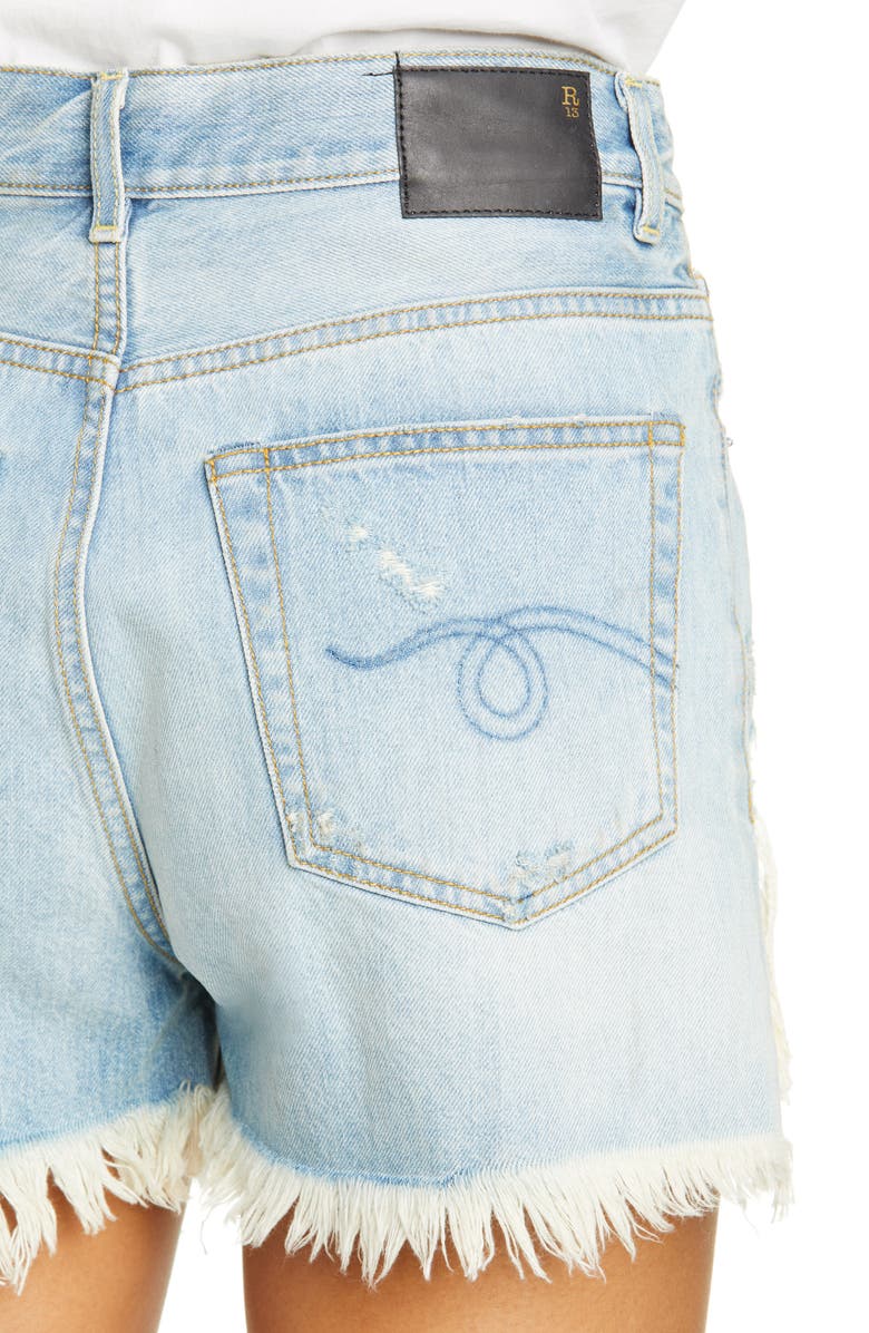 R13 Shredded Slouch Denim Shorts, Alternate, color, Tilly