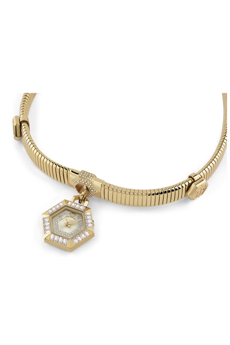 $nake Hexagon Pendant Necklace Watch, 28mm, Alternate, color, GOLD
