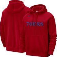 Nike Men's Nike Red Philadelphia 76ers Courtside Versus Stitch Split Pullover Hoodie