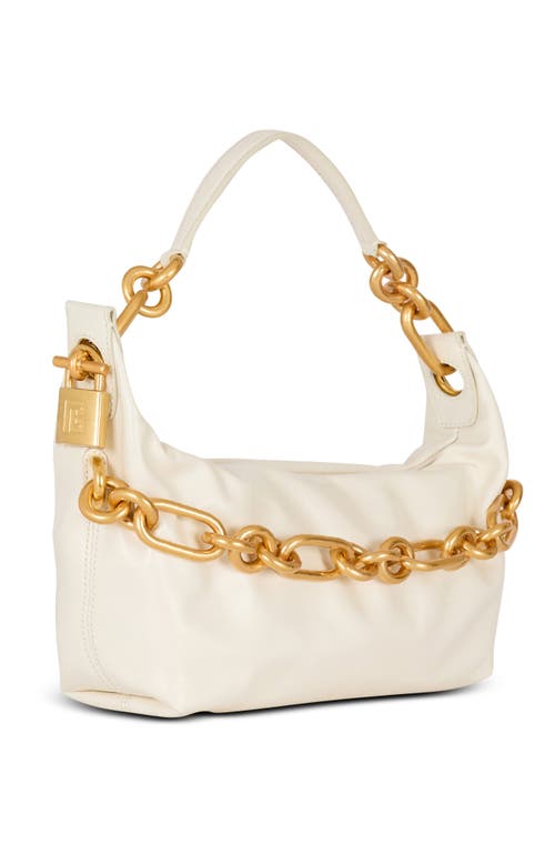 Balmain Medium Sync Bag In Calfskin Leather In White