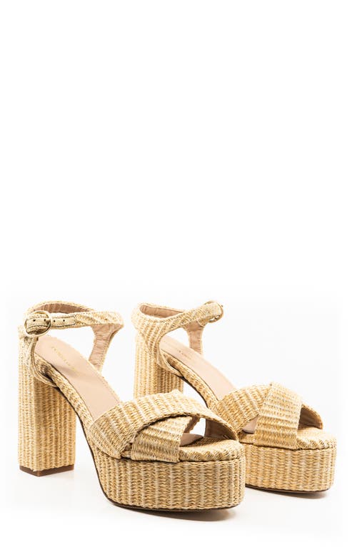 Andrea Gomez Women's Bella Raffia Platform Sandal In Natural Raffia