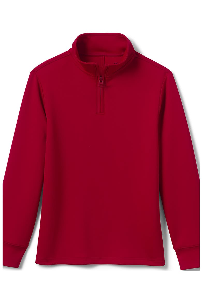 School Uniform Kids Quarter Zip Pullover, Main, color, Red