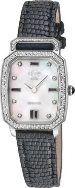 GV2 Pavia Diamond Leather Strap Watch, 25mm x 29mm