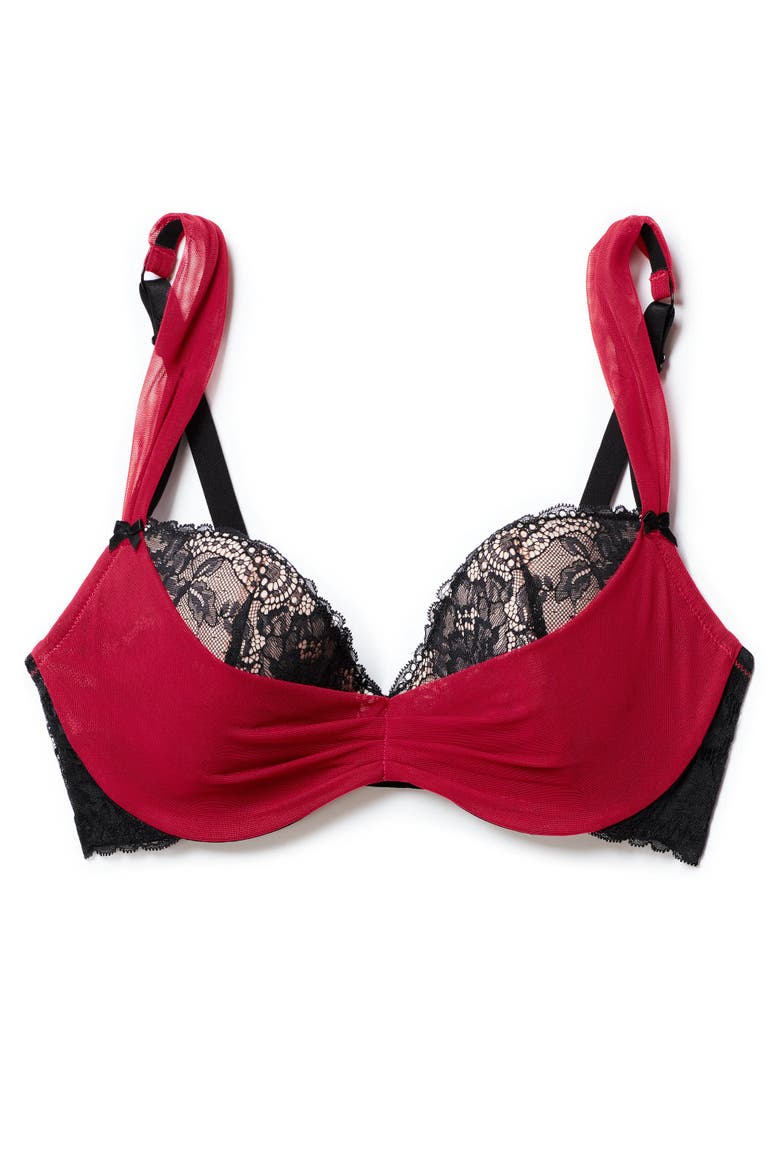 Clairabella Contour Demi Bra, Alternate, color, Dark red