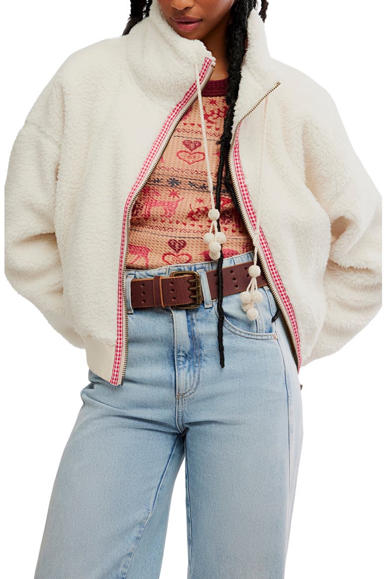 Alpine High Pile Fleece Sweater, Main, color, WHITE SWAN