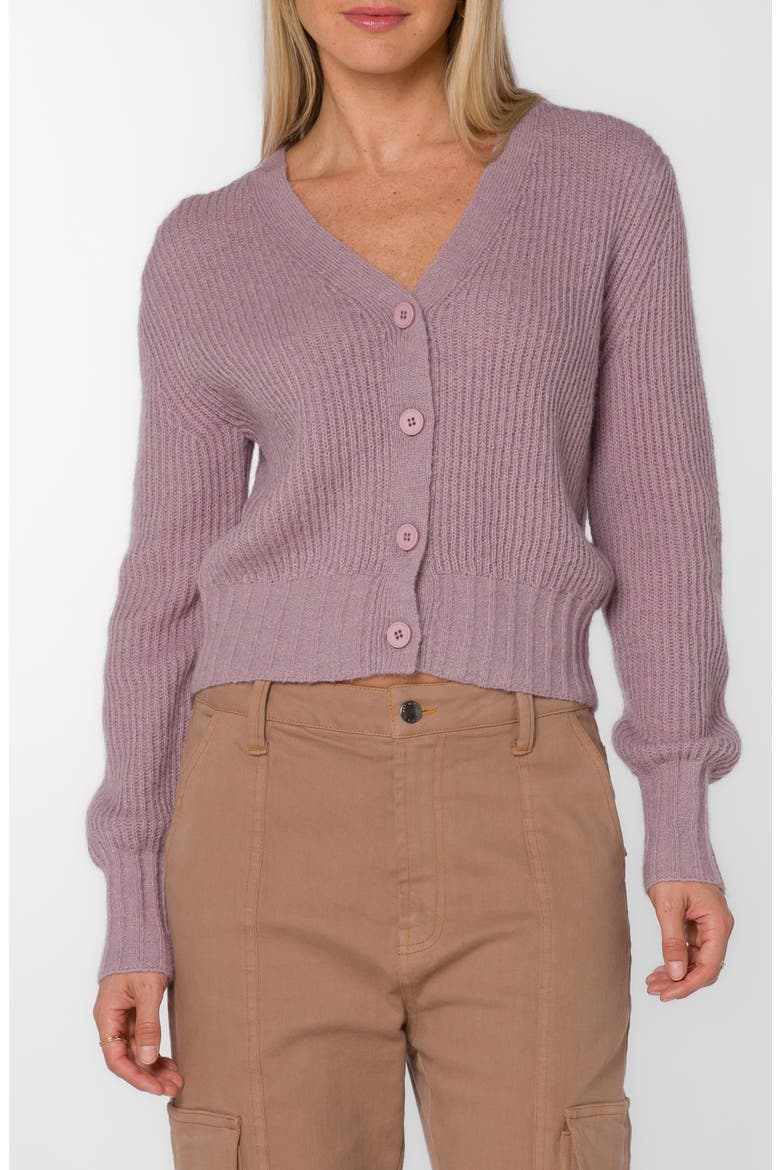 Sunshine Fuzzy Crop Cardigan, Main, color, MUTED MAUVE