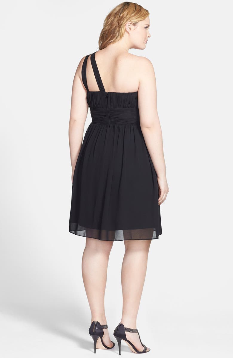 Donna Morgan 'Rhea' One-Shoulder Chiffon Dress, Alternate, color, 