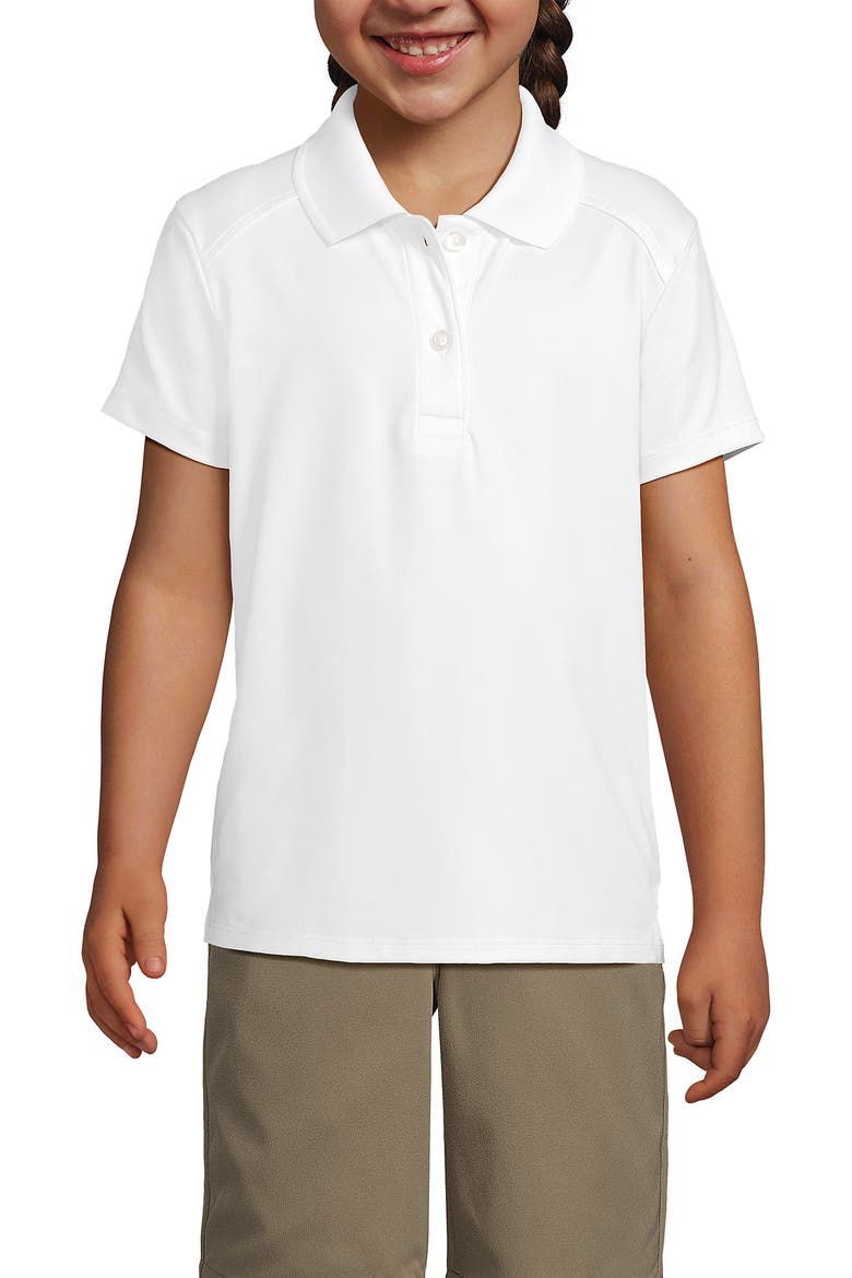 School Uniform Girls Short Sleeve Feminine Fit Rapid Dry Polo Shirt, Main, color, White