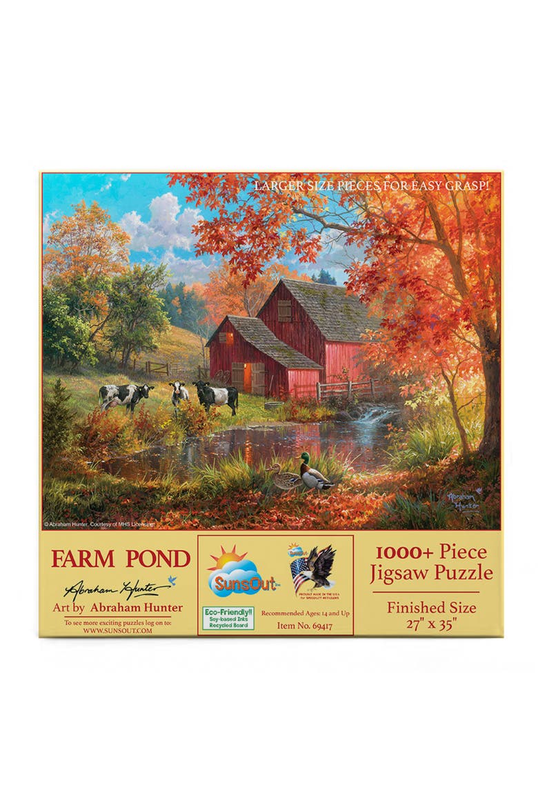 Farm Pond 1000 piece Jigsaw Puzzle for Adults Large Pieces, Alternate, color, Multicolor