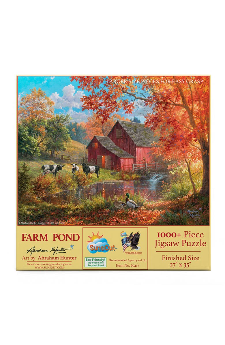 Sunsout Farm Pond 1000 piece Jigsaw Puzzle for Adults Large Pieces, Alternate, color, Multicolor