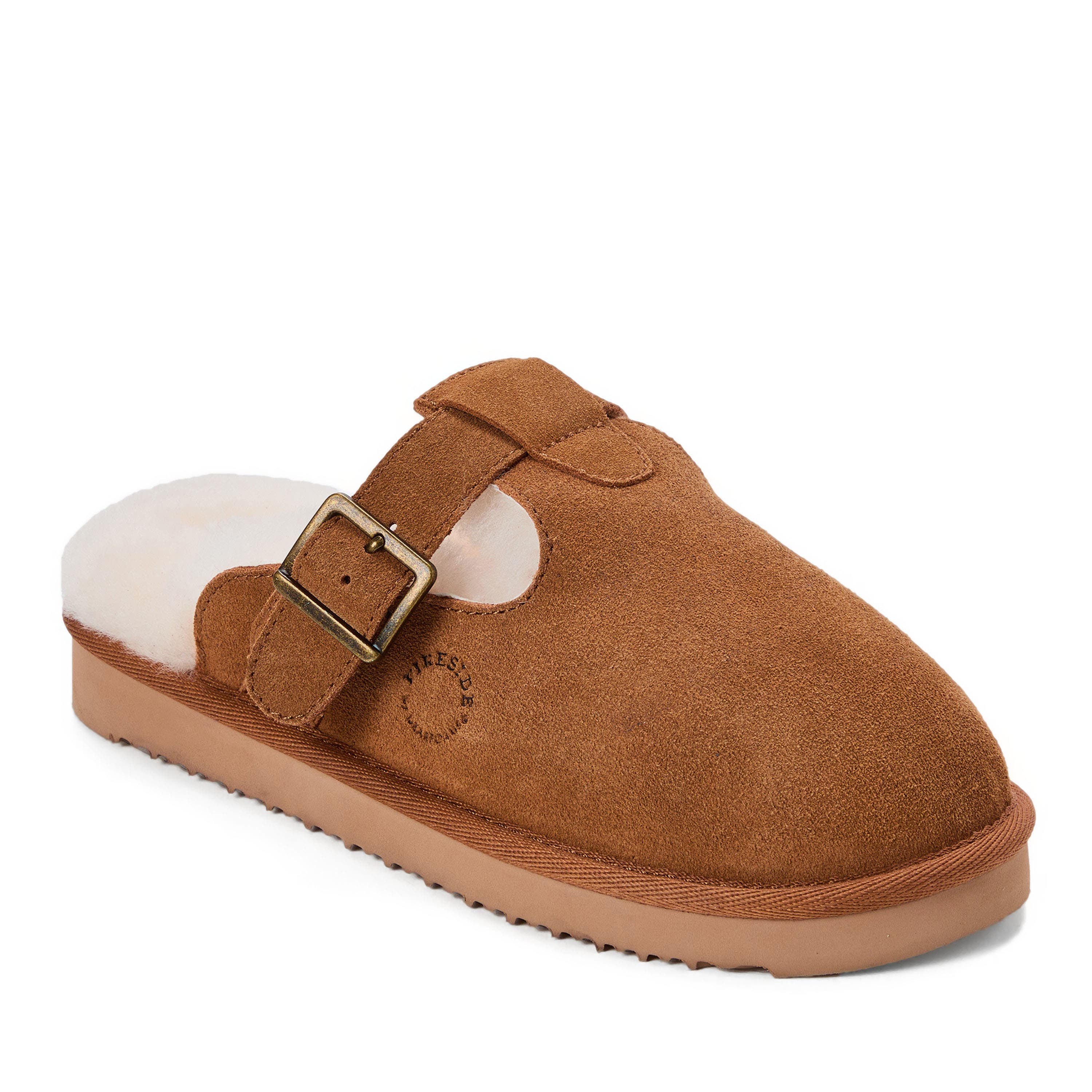 DEARFOAMS Fireside Maitland Genuine Shearling Scuff Slipper, Main, color, Chestnut