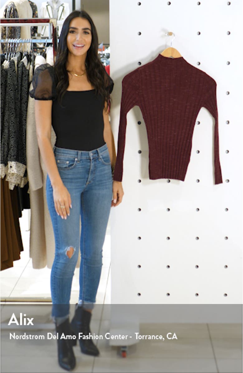 Marled Ribbed Funnel Neck Sweater, sales video thumbnail