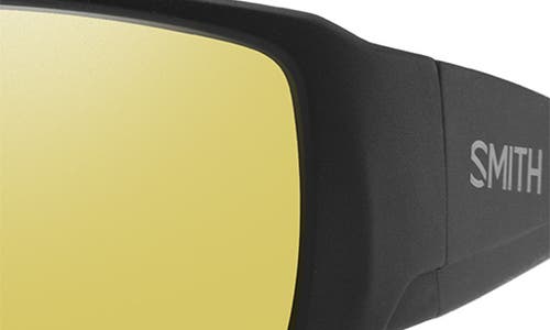 Smith Guides Choice Xl 63mm Chromapop™ Polarized Oversize Square Sunglasses In Black/low Light Yellow