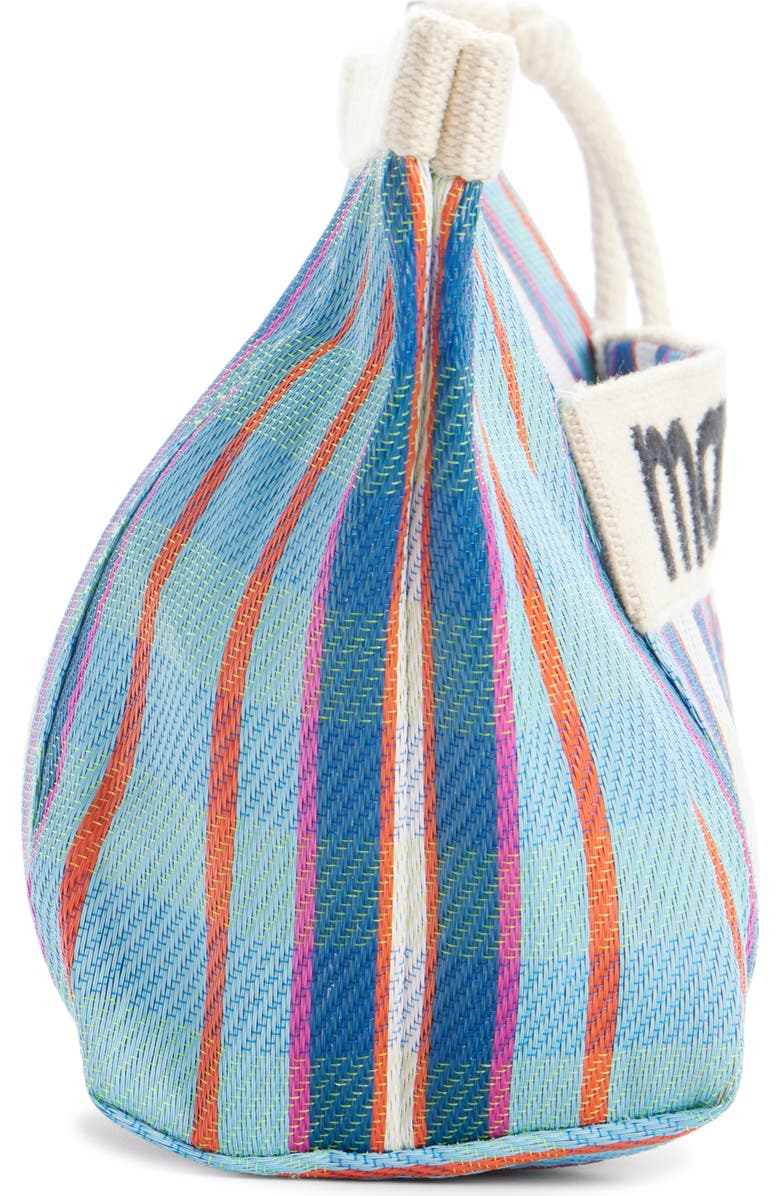 Isabel Marant Powden Stripe Nylon Pouch, Alternate, color, Turquoise/ Chalk