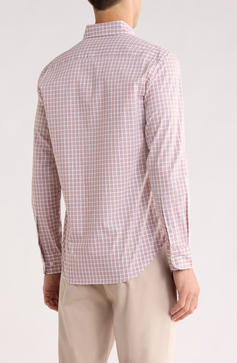 Bonobos Tigertail Plaid Slim Fit Button Front Shirt, Alternate, color, Rust Mini Check