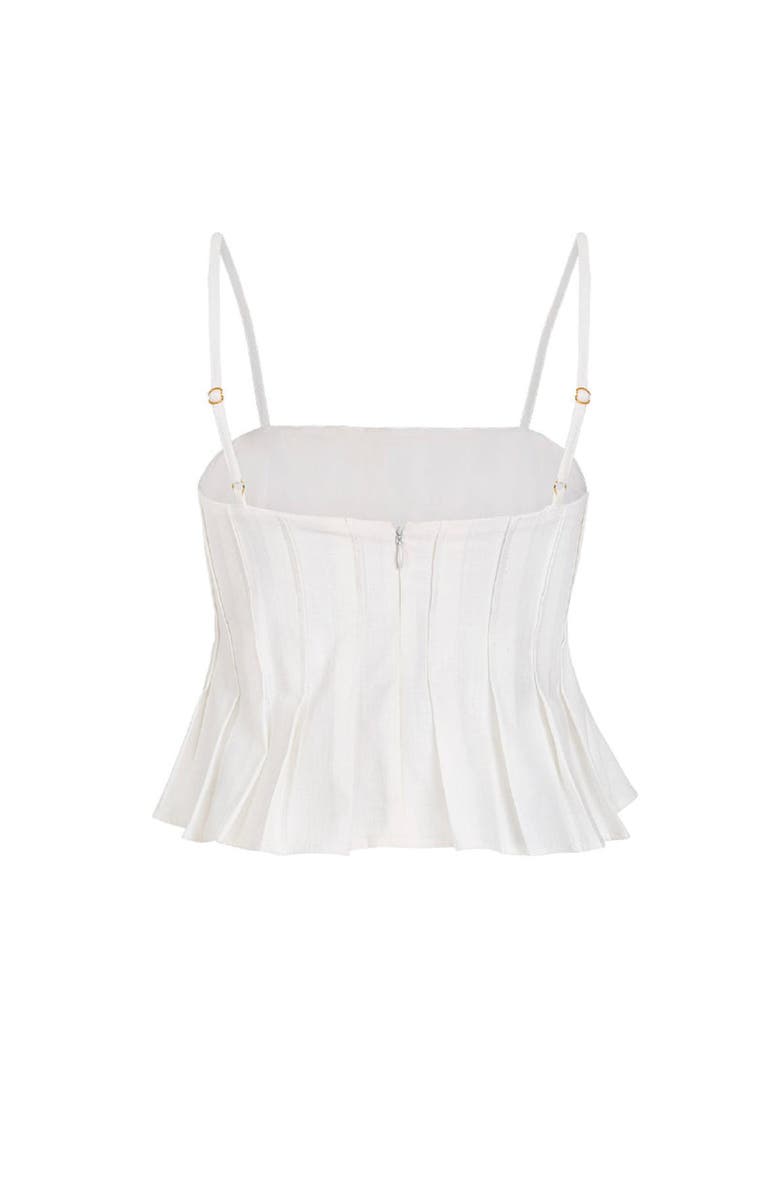 KIBYS Shell Tides Helga Peplum Crop Top, Alternate, color, Off White