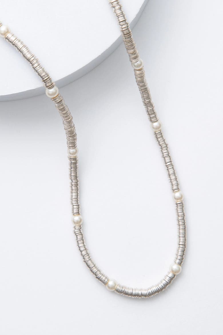 Silver Sequin Necklace, Main, color, Silver