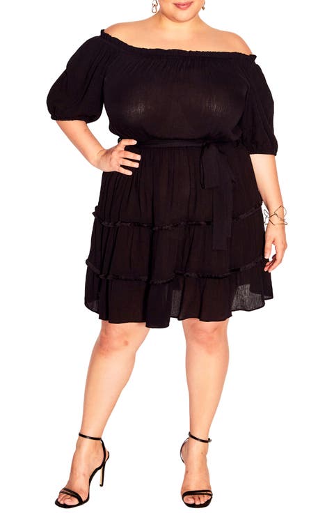 Fiesta Fringe Off the Shoulder Dress (Plus Size)