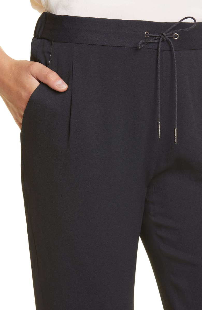 Fabiana Filippi Spello Tapered Leg Crepe Pants, Alternate, color, 