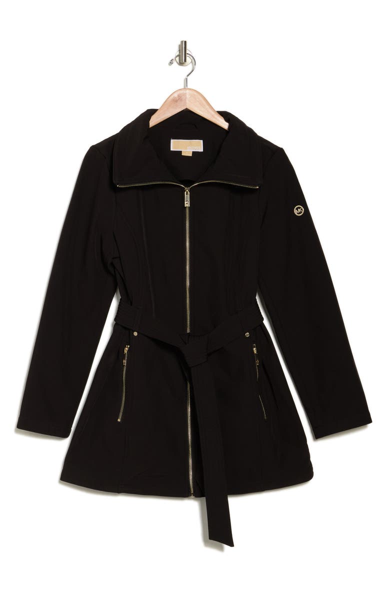 Michael Kors Water Resistant Belted Softshell Jacket, Alternate, color, 