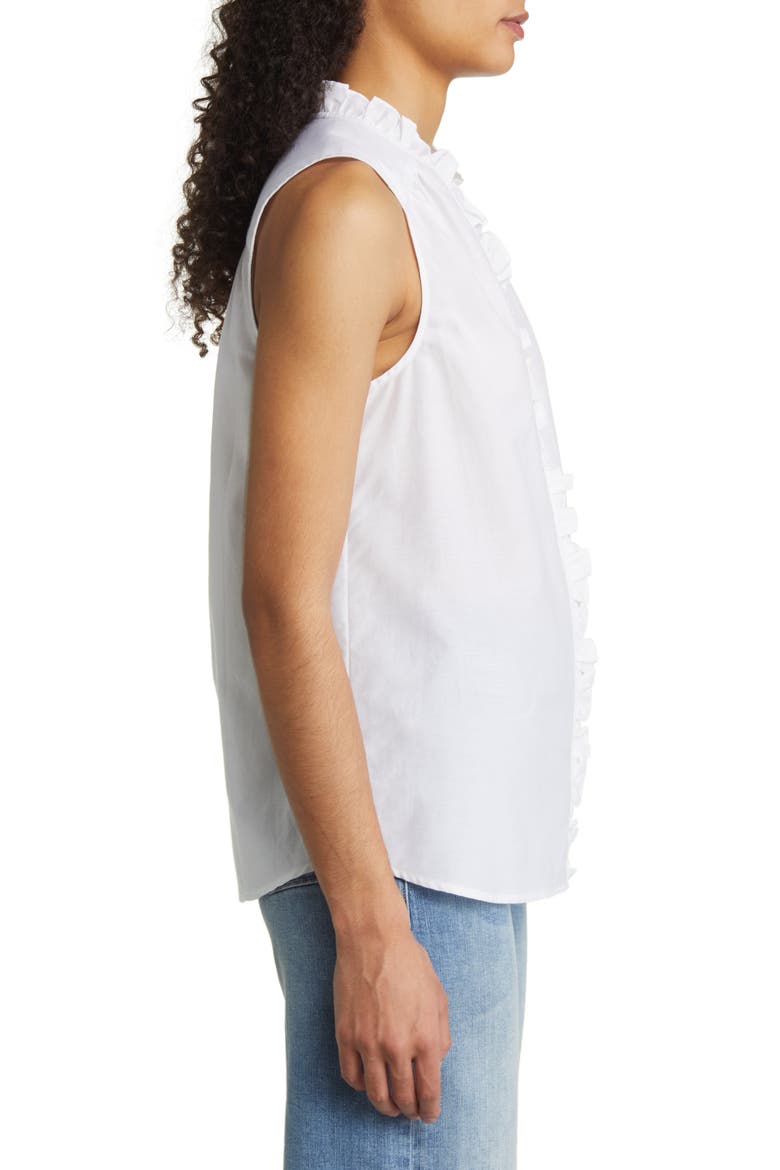 Agua Amara Sleeveless Cotton & Silk Blouse, Alternate, color, WHITE