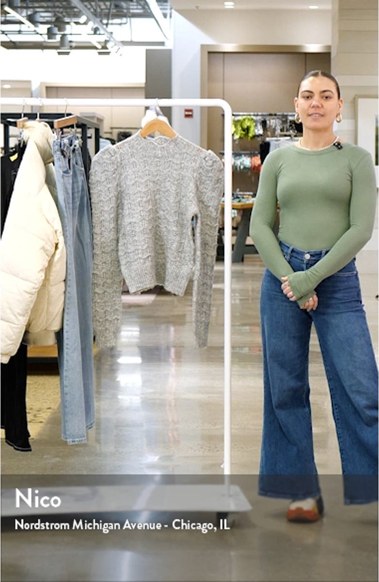 Pointelle Puff Shoulder Sweater, sales video thumbnail