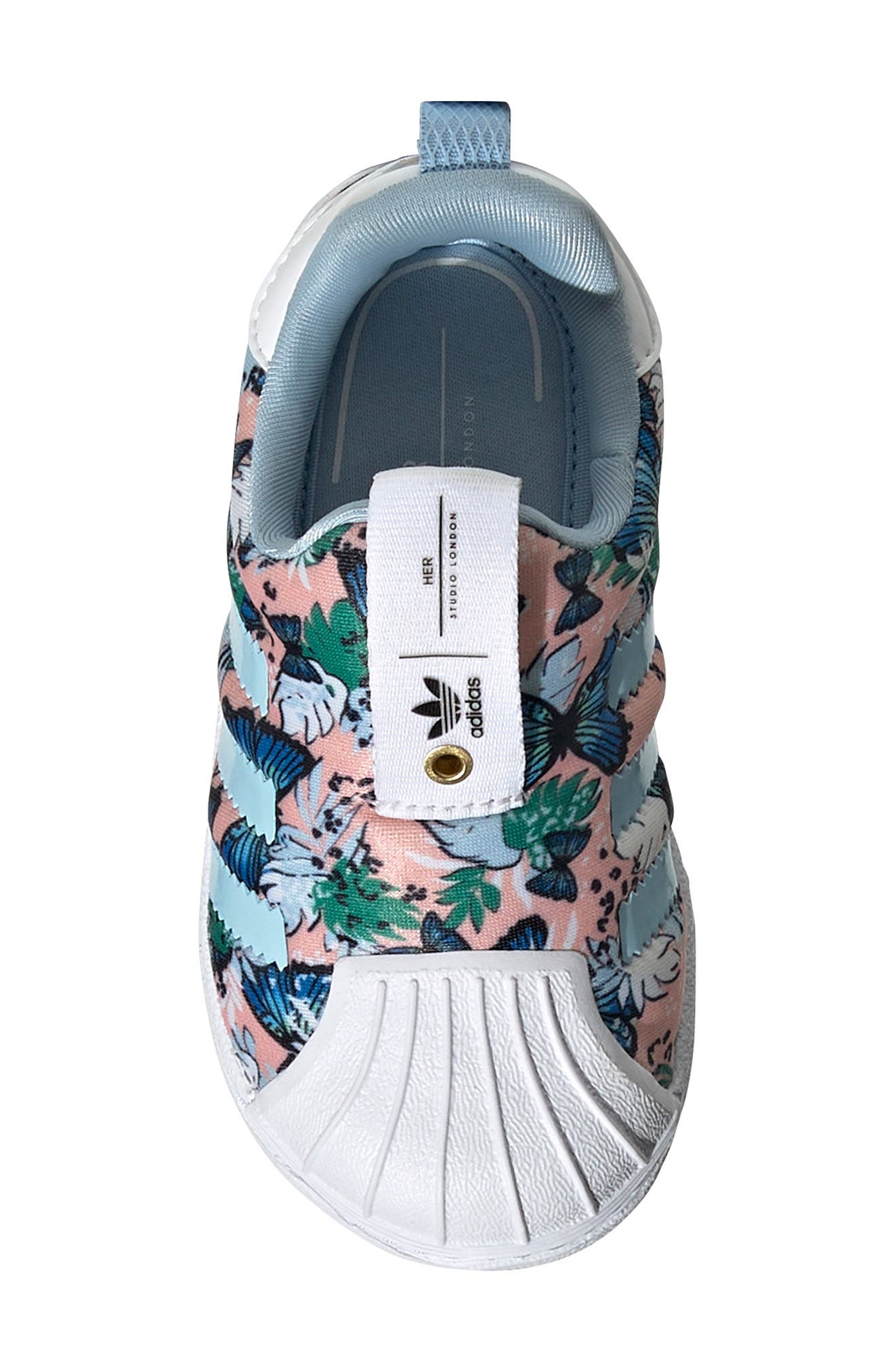 Superstar 360 Sneaker, Alternate, color, HZ CRL/ CLR SKY/ FTWR WHT