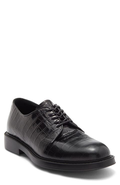Croc Embossed Plain Toe Derby (Men)